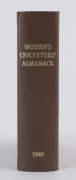 1940 edition of "Wisden Cricketers Almanack", rebound into brown cloth boards preserving the original limp yellow cloth covers, gilt inscriptions on spine; Fair condition. Scarce wartime issue.