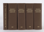 1946-1950 editions of Wisden Cricketers' Almanack rebound into brown cloth boards preserving the original limp buff (1946) or yellow (1947-50) covers, gilt inscriptions on spines, condition overall is Good. (5)