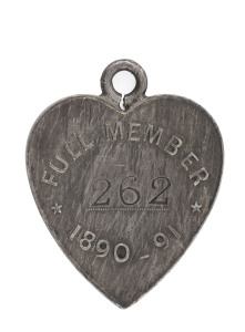 SOUTH AUSTRALIAN CRICKET ASSOCIATION (SACA): 1890-91 Membership fob for "FULL MEMBER" number "262". This was only the second year that a medal or fob was introduced for members to enter the Adelaide Oval.
