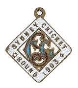 1903-04 SYDNEY CRICKET GROUND Membership fob, No.271, with the name of the member, Rev.H.S.Smith engraved on reverse.