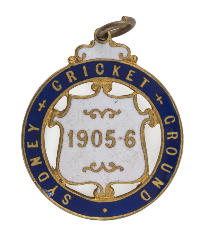 SYDNEY CRICKET GROUND, 1905-6 Membership fob, made by Gaunt, London; No.2437.