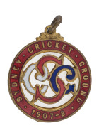 SYDNEY CRICKET GROUND, 1907-8 Membership fob, made by Gaunt, London; No.2988.