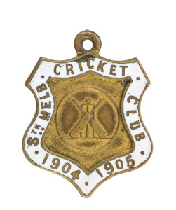 SOUTH MELBOURNE CRICKET CLUB: 1904-05 Membership fob, No.52; made by Stokes & Sons.