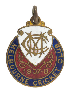 MELBOURNE CRICKET CLUB, 1907-8 Membership fob, Made by Bridgland & King; No.478.