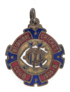 MELBOURNE CRICKET CLUB, 1905-6 Membership fob, made by Bridgland & King; No.1355