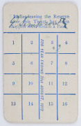 MELBOURNE CRICKET CLUB, 1911-12 Ladies Reserve Season ticket, No.2972; signed on the back by L. Simpson. - 2