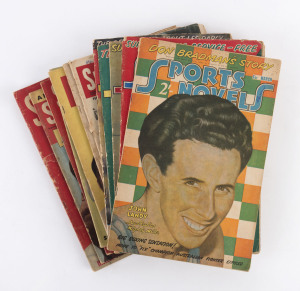 1954-54 Sporting Periodicals comprising "Sports Novels" 1954 March (feature article "Don Bradman's Story" by John Matthews), May, June, August, October & December edtions plus 1955 January issue, "Sporting Life" 1954 February, May, June, July, September, October & December editions; also 1946-47 edition of "Pocket Book Cricket Guide", condition variable. (15 items).