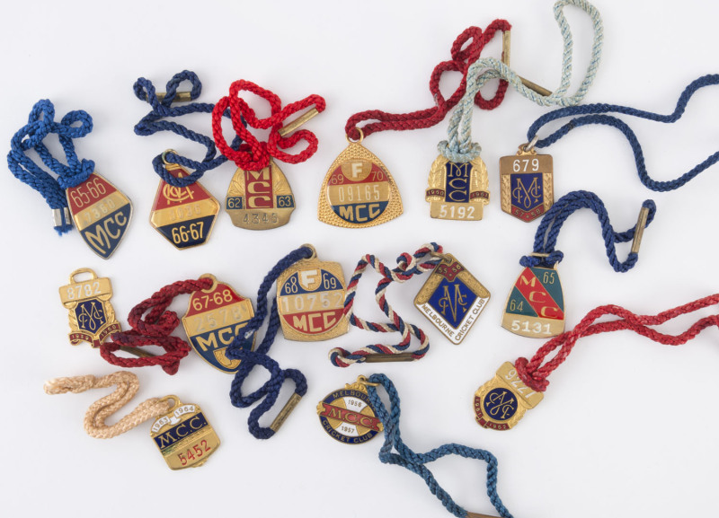 MELBOURNE CRICKET CLUB, "Full Member" fobs collection between 1955-56 and 1969-70. (14 items).