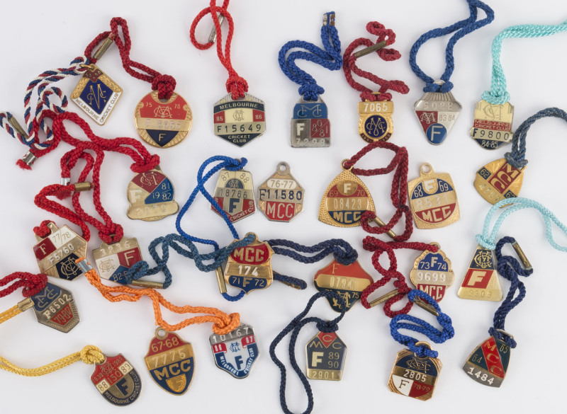 MELBOURNE CRICKET CLUB: A collection of full membership fobs, between 1955 and 1990. (26 items).