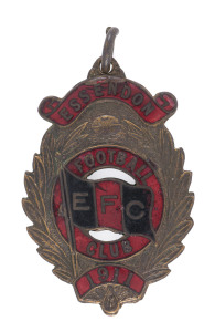 ESSENDON FOOTBALL CLUB 1911 Membership Fob, made by C. Bentley. Essendon defeated Collingwood in the 1911 Grand Final, 5.11 (41) to 4.11 (35).