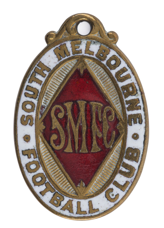 SOUTH MELBOURNE FOOTBALL CLUB: Undated Membership fob, made by Stokes & Sons; circa 1910s.