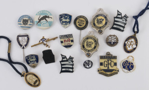 GEELONG FOOTBALL CLUB: A range of badges, fobs and pins, c1950s - 2000s. (19 items).