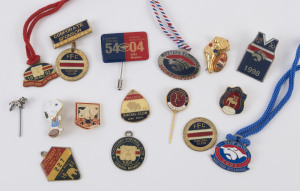 FOOTSCRAY FOOTBALL CLUB: A range of membership badge, pins and fobs, circa 1960s - 2000s. (16 items).