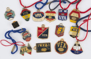 VICTORIAN FOOTBALL ASSOCIATION (VFA) Membership fobs and a badge, between 1977 - 1992. (15 items).