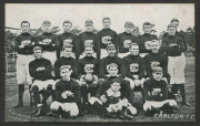 CARLTON - POSTCARDS: comprising coloured image of "Hoisting Premiership Flag" following 1906 Premiership, which became the first of the three successive premiership wins; also 1909 team photo by J.E. Barnes, and portrait image of Henry Archibald Donaldso - 3