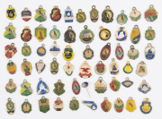 An accumulation of Rugby League Club membership fobs and pins, mainly 1970s-80s; noted Central Coast, Cessnock, Dapto, Guildford, Illawarra, Newcastle, Newcastle Western Suburbs, North Sydney, Ryde - Eastwood, South Sydney, Thirroul, West Tamworth, etc. ( - 2