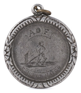 A RARE AWARD MEDAL FROM AN EARLY COLONIAL CRICKET MATCH The Ancient Order of Foresters (A.O.F.) was established in Victoria by 1849. Foresters was a non-profit organisation, the founding principle being to provide financial and social benefits as well as 