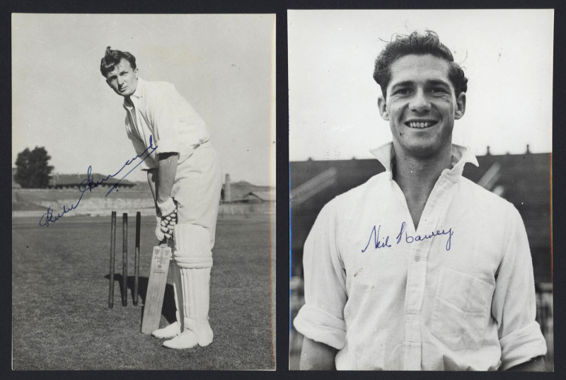 THE AUSTRALIAN TEAM IN ENGLAND: A complete collection of 20 x 15cm press photographs of sixteen playing members of the Touring Party with only Miller absent; each photograph with "AUSTRALIA HOUSE" handstamp verso together with affixed biographical details