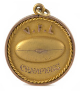 THE AUSTRALIAN RULES FOOTBALL CARNIVAL, HOBART 1924: The gold medal awarded to "Goldie" Collins, who was part of the winning team from Victoria. The final match - to determine the winner - was a close fought affair between Victoria and Western Australia,