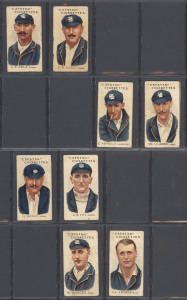 W.D. & H.O. WILLS 1907 "Australian & English Cricketers" part sets (35 different). Mixed condition.