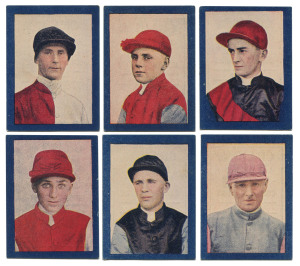 Craig & Hales (Confectionary) circa 1926 "Sportsmen & Racehorses", part set comprising of 6 of the known 15 jockeys: Fullarton, Lewis, Munro, Toohey, Wilson & Young. Superb condition.