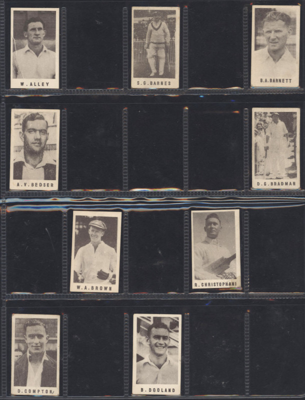 Coles Stores (Australia): 1946-47 "Cricketers in Australia" (with no framelines), part set [30]. Mixed condition, mainly Fine.