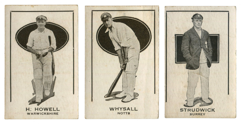 G.G. GOODE Ltd (South Australia) 1924 "Prominent Cricketer Series" part set [11/17] being members of the M.C.C. Touring Party. Mixed condition. Cat.£1100.