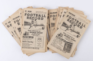 The Football Record: 1956 editions for the Home-and-Away Rounds, mainly featuring Collingwood. (Total: 19). Mixed condition. Collingwood finished the Home-and-Away Season in Second position on the ladder, with 13 wins and 5 losses.
