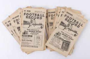The Football Record: 1956 editions for the Home-and-Away Rounds, mainly featuring Collingwood. (Total: 19). Mixed condition. Collingwood finished the Home-and-Away Season in Second position on the ladder, with 13 wins and 5 losses.