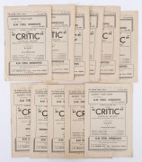 THE "CRITIC" FOOTBALL RECORD (Official Organ of Football in the Ovens & Murray League): Various 1958 editions between 3rd May and 26th July Home-and-Away matches; also 6th Sept. 1st Semi-Final (Albury v Wangaratta); 13th Sept. 2nd Semi-Final (Wodonga v Wa