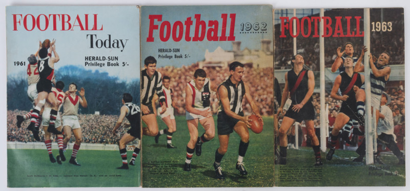 1961, 1962 & 1963 Herald-Sun "Football" priviledge books. (3) in VF condition.