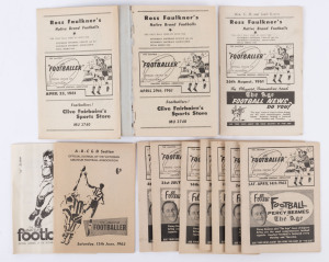 THE AMATEUR "FOOTBALLER" Official Organ of the Victorian Amateur Football Association (V.A.F.A.): 1961 editions, 19 different editions between April 29th and 9th September, plus 5 duplicates all bound together in one volume. Also, 11 loose editions between April 1961 and May 1966. Each edition provides details of all 5 grades, ladders and news concerning the 92 different teams that made the VAFA the largest single football organization in Australia. (Total: 35).