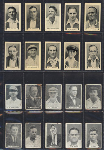 1932 SWEETACRES - "TEST MATCH RECORDS": complete set (32), including Bradman, Ponsford, McCabe, Larwood, Jardine & Nawab of Pataudi, condition generally Fair/G; also 1934 Godfrey Phillips "Grey's Cigarettes" (10, cards no's 11-20) G/F, and Ogden's (UK) "