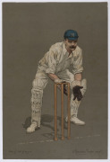 "THE EMPIRE'S CRICKETERS" Part II, published for The Fine Art Society by Dawbarn & Ward, 1905. Being original colour lithographs of W.G. Grace, P.F. Warner, G. McGregor & W. Rhodes by A. Chevallier Tayler. With original wrappers. (4 lithographs). - 4