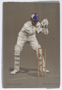 "THE EMPIRE'S CRICKETERS" Part VI, published for The Fine Art Society by Dawbarn & Ward, 1905. Being original colour lithographs of Clement Hill, H. Martyn, G.H. Hirst & W. Lees by A. Chevallier Tayler. With original wrappers. (4 lithographs). - 3