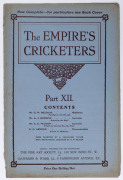 "THE EMPIRE'S CRICKETERS" Part XII, published for The Fine Art Society by Dawbarn & Ward, 1905. Being original colour lithographs of G.W. Beldam, A.J. Hopkins, C.E. McLeod & E.G. Arnold by A. Chevallier Tayler. With original wrappers. (4 lithographs).