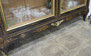 A French bookcase display cabinet with black Chinoiserie finish, circa 1920s, ​173cm high, 140cm wide, 41cm deep - 3