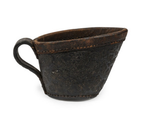 A convict leather cup, Tasmanian origin, 19th century, ​9cm high