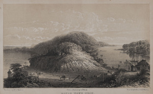 W.J. WALTON (from a sketch by Godfrey Charles Mundy) Eagle Hawk Neck (Tasmania) 1852 lithograph from "Our Antipodes; or, Residence and Rambles in the Australasian Colonies..." 12.5 x 20cm.