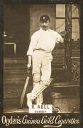 1899-1901 Ogdens cricket cards, comprising "Cricketers Base M" [7/50]; plus "English Cricketer Series" [5/14]. Poor/G.