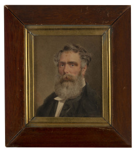 Artist Unknown, portrait, watercolour on thick paper, titled in pencil at lower right "J. Carpenter 1854. Born Dec'r 13. 1803", 15.5 x 12cm. in contemporary frame, overall 26.5 x 23.5cm.