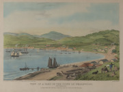 THOMAS ALLOM [New Zealand, 1804-72], engraver View of a part of the town of WELLINGTON, New Zealand looking towards the South East comprising about one third of the Water Frontage. hand-coloured lithograph, after a drawing made in 1841 by C. Heaphy. Publ