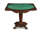 ANDREW LENEHAN (attributed) fold-over card table, rosewood veneer on Australian cedar, Sydney, New South Wales origin, circa 1840s, 74cm high, 92cm wide, 45cm deep (extends to 90cm deep) - 2