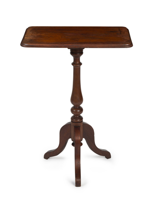 An Australian cedar wine table with rectangular top, circa 1870, 72cm high, 51cm wide, 33cm deep