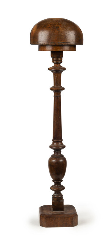 A lawyer's wig stand, blackwood and huon pine, Tasmanian origin, circa 1855, ​75cm high