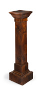 An Australian Art Deco pedestal, blackwood veneer with bands of fiddleback blackwood decoration, circa 1930, ​101cm high, 26cm wide, 26cm deep