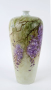 ARTIST UNKNOWN, Wisteria hand-painted vase on German porcelain blank, late 19th early 20th century, ​35cm high