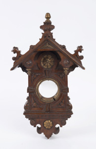 FRANZIS EDMOND STRIEZEL (1860-1935) attributed, carved wall clock frame, early 20th century, engraved on reverse "Frida From Max, Sept. 1908", ​39cm high