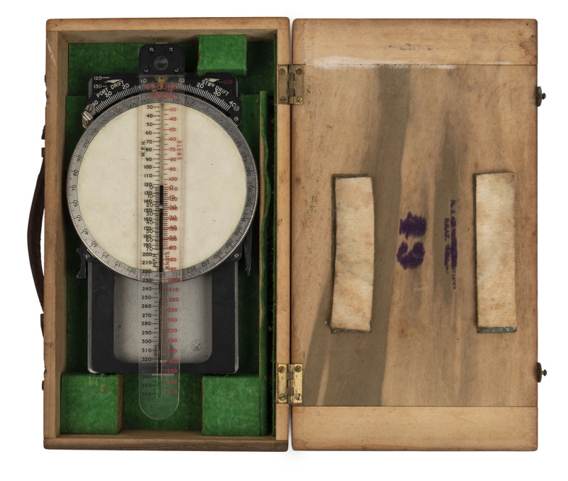 Course & Speed Calculator MK.IIA in wooden case, circa 1928, ​the case 28.5cm wide