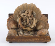 Sailor's sweetheart shell display, 19th century, ​14.5cm high, 17cm wide, 7cm deep